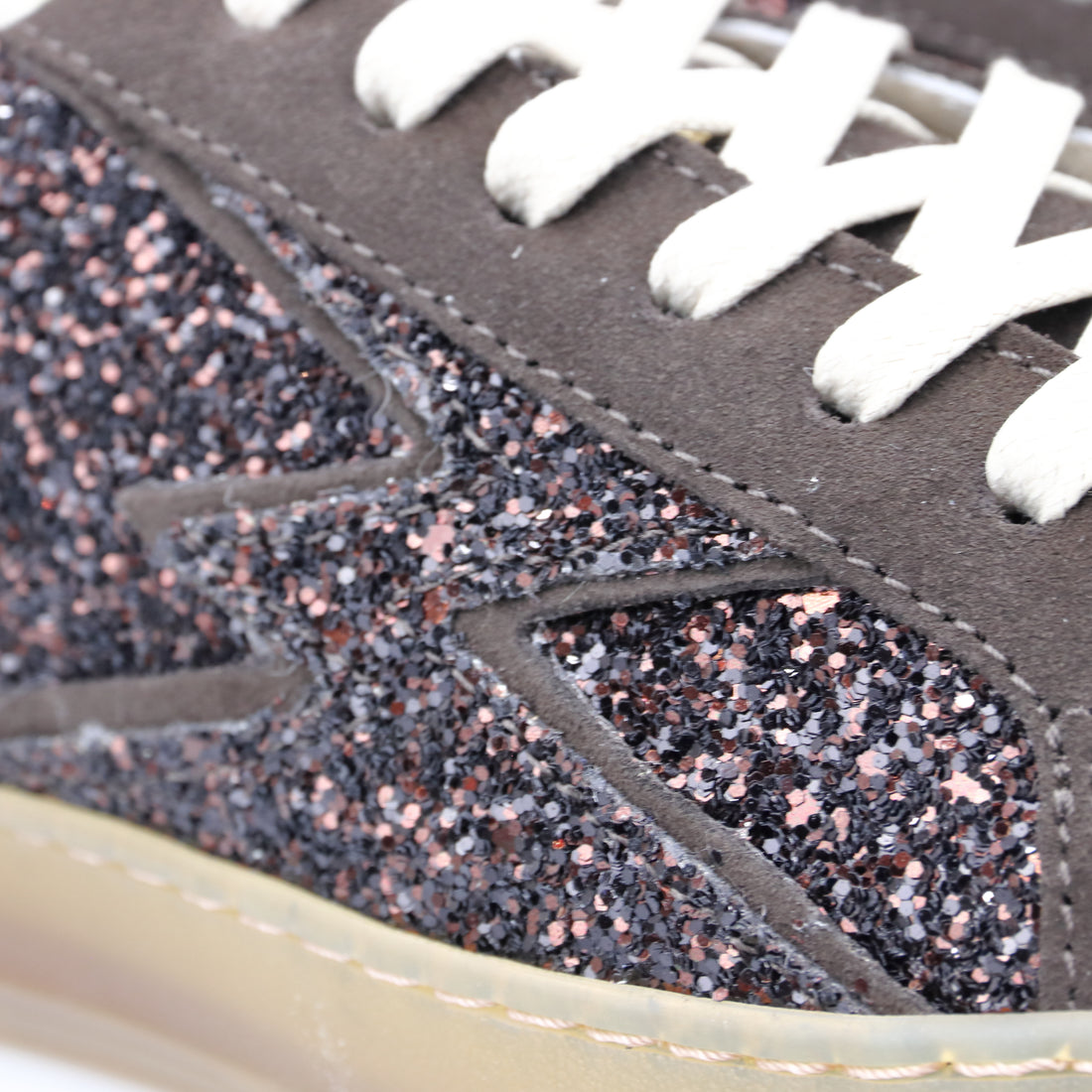 SNEAKER ICONIC GLITTER MOKA