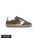 Army green Club sneaker with laminated details