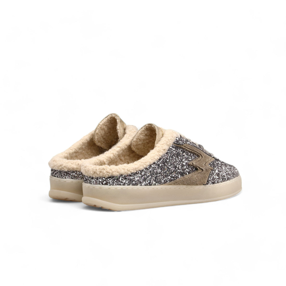 Club Deluxe Mule Glitter Silver Sneaker